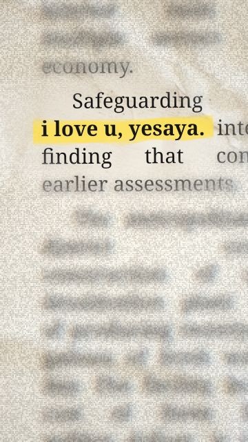 Animación de la frase “i love u, yesaya.”
