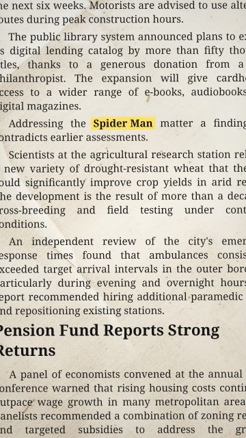 Animation of the phrase “Spider Man”
