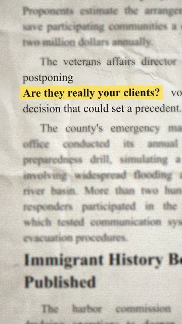 “Are they really your clients?” 문구 애니메이션