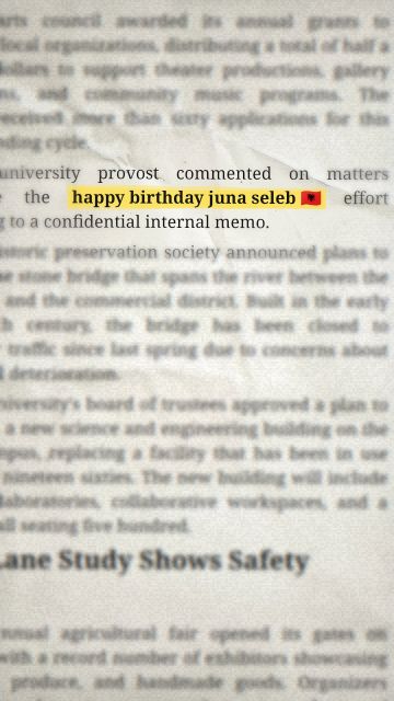 Animation of the phrase “happy birthday juna seleb 🇦🇱”