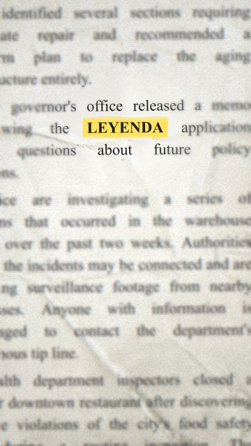 Animation of the phrase “LEYENDA”