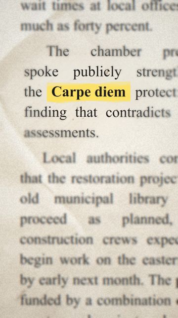 “Carpe diem” वाक्यांश का एनिमेशन