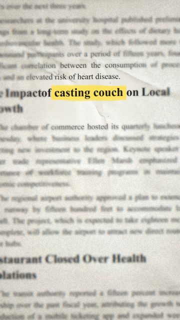 Animación de la frase “casting couch”
