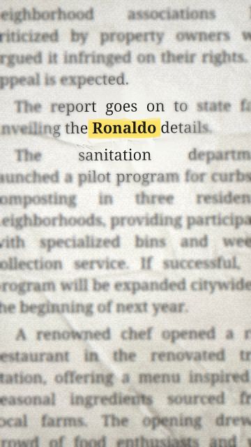 Animation of the phrase “Ronaldo”