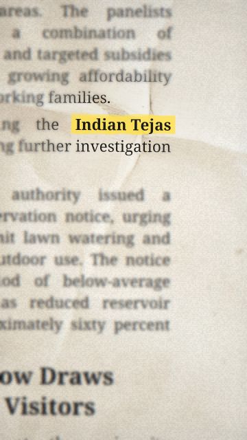 Animation of the phrase “Indian Tejas”