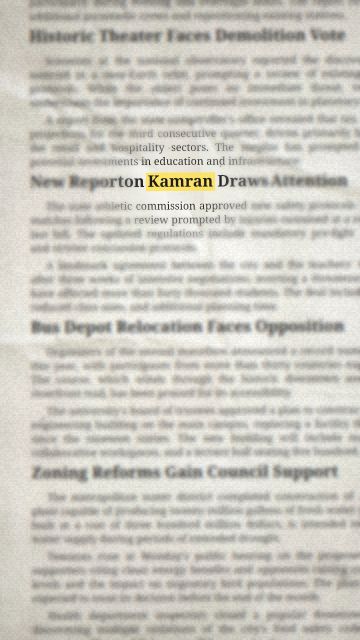 Animation of the phrase “Kamran”