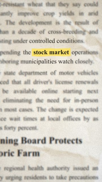Animación de la frase “stock market”