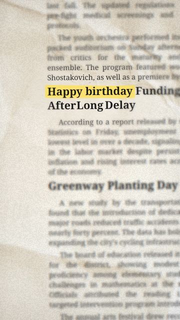 Animation of the phrase “Happy birthday”