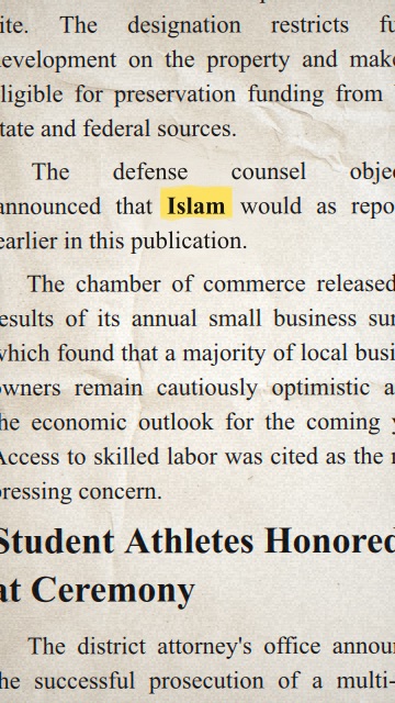 Animação da frase “Islam”