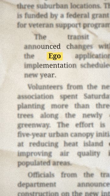 Animação da frase “Ego”