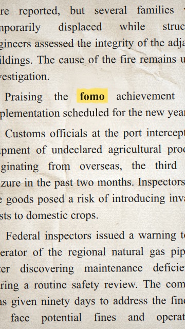 แอนิเมชันของข้อความ “fomo”