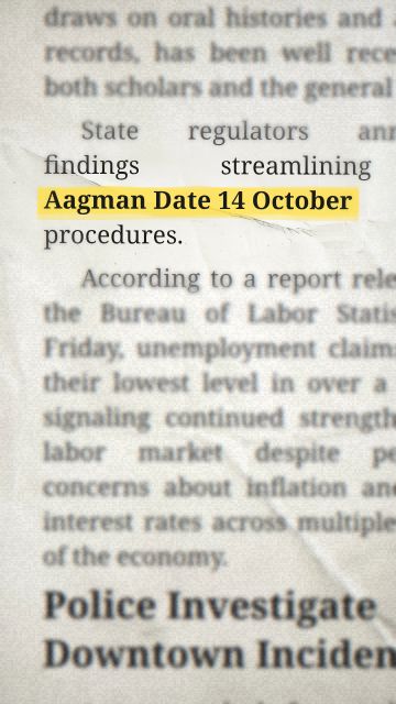 Animation of the phrase “Aagman Date 14 October”