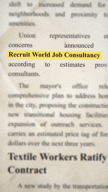 「Recruit World Job Consultancy」のアニメーション
