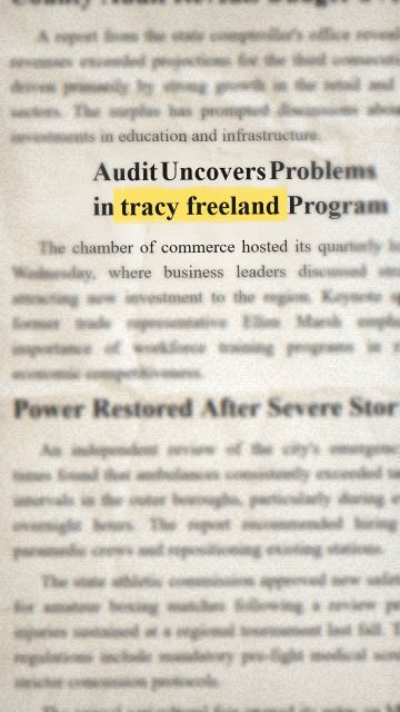 Animation of the phrase “tracy freeland”