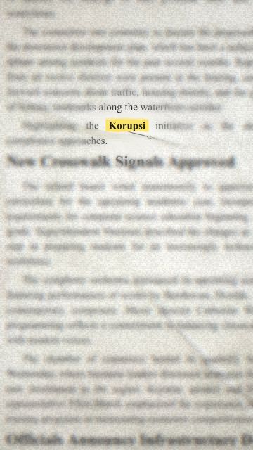 Animasi dari frasa “Korupsi”