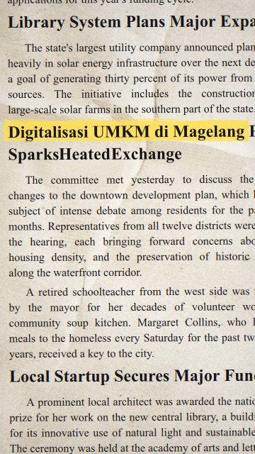 Animation of the phrase “Digitalisasi UMKM di Magelang”